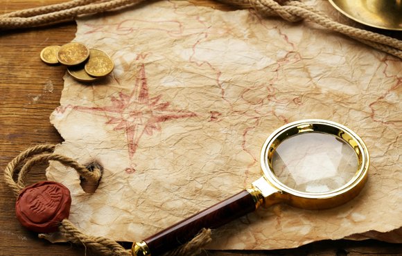 Vintage map and accessories